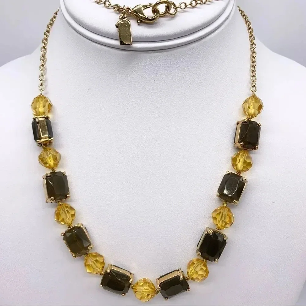 Kate Spade Brown & Gold Jeweled Necklace